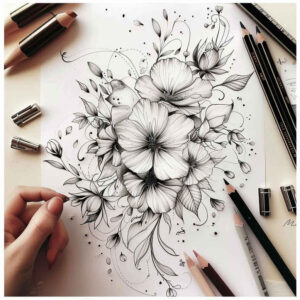 minimalist-design – tattoo design ideas free ai generated – simple-form – for-wrist-side – Gallery: delicate-flowers-inkby-ai