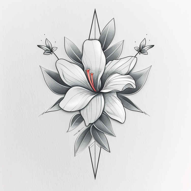 minimalist-design – tattoo design ideas free ai generated – simple-icon – for-back – Gallery: delicate-flowers-inkby-ai