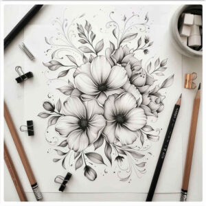 minimalist-design – tattoo design ideas free ai generated – symbolic – for-neck – Gallery: delicate-flowers-inkby-ai