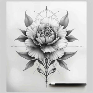 minimalist-style – tattoo design ideas free ai generated – bare – for-upper-chest – Gallery: delicate-flowers-inkby-ai