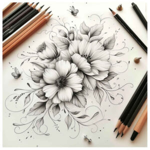 natural-aesthetics – tattoo design ideas free ai generated – simple-icon – for-nape – Gallery: delicate-flowers-inkby-ai