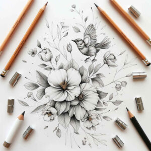 natural-aesthetics – tattoo design ideas free ai generated – understated – for-neck – Gallery: delicate-flowers-inkby-ai