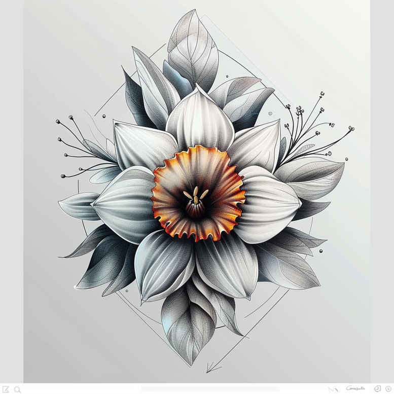 natural-shape – tattoo design ideas free ai generated – compact – for-knee – Gallery: delicate-flowers-inkby-ai
