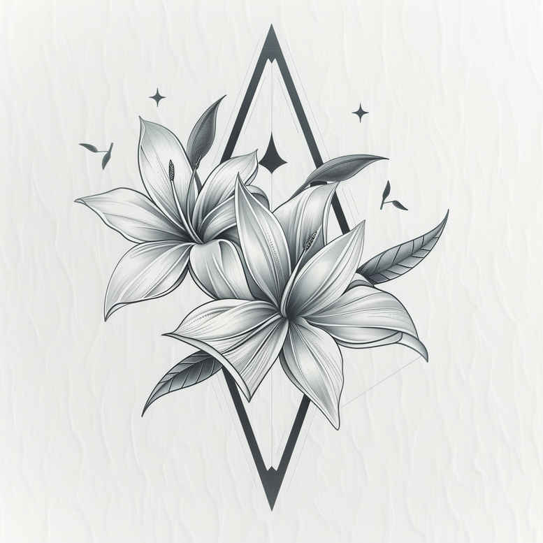 natural-shape – tattoo design ideas free ai generated – discreet – for-back-of-neck – Gallery: delicate-flowers-inkby-ai