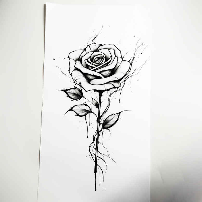 natural-shape – tattoo design ideas free ai generated – outline-only – for-toe – Gallery: delicate-flowers-inkby-ai