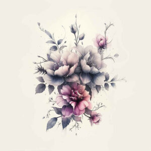 natural-shape – tattoo design ideas free ai generated – single-dot – for-lower-arm – Gallery: delicate-flowers-inkby-ai