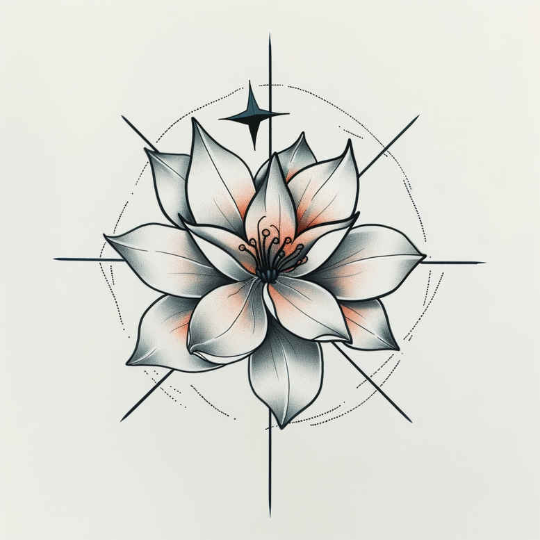 nature-in-tattoo – tattoo design ideas free ai generated – ultra-thin – for-sternum – Gallery: delicate-flowers-inkby-ai