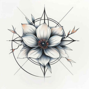 nature-tattoo – tattoo design ideas free ai generated – dainty – for-temple – Gallery: delicate-flowers-inkby-ai