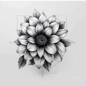organic-line – tattoo design ideas free ai generated – pristine – for-lower-leg – Gallery: delicate-flowers-inkby-ai