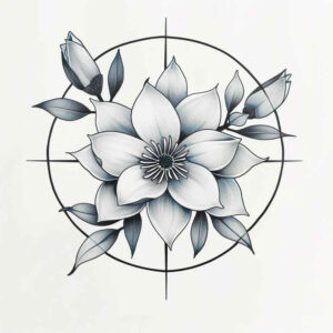 organic-shape – tattoo design ideas free ai generated – uncluttered – for-sternum – Gallery: delicate-flowers-inkby-ai