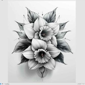 soft-composition – tattoo design ideas free ai generated – clean-shape – for-chest – Gallery: delicate-flowers-inkby-ai