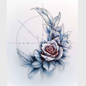 soft-composition – tattoo design ideas free ai generated – iconic – for-shoulder-blade – Gallery: delicate-flowers-inkby-ai