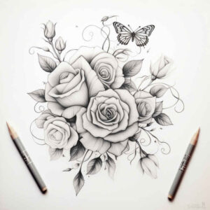 soft-composition – tattoo design ideas free ai generated – soft-curve – for-full-back – Gallery: delicate-flowers-inkby-ai