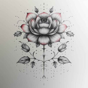 soft-composition – tattoo design ideas free ai generated – subtle – for-scapula – Gallery: delicate-flowers-inkby-ai