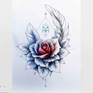 soft-composition – tattoo design ideas free ai generated – symbolic – for-upper-back – Gallery: delicate-flowers-inkby-ai