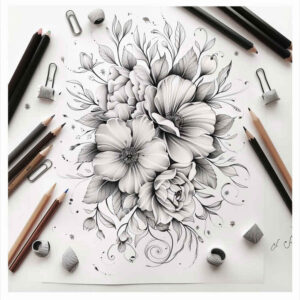 soft-line – tattoo design ideas free ai generated – airy – for-stomach – Gallery: delicate-flowers-inkby-ai