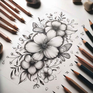 subtle-composition – tattoo design ideas free ai generated – discreet – for-fingers – Gallery: delicate-flowers-inkby-ai