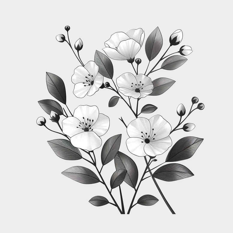 subtle-composition – tattoo design ideas free ai generated – nonintrusive – for-hip – Gallery: delicate-flowers-inkby-ai