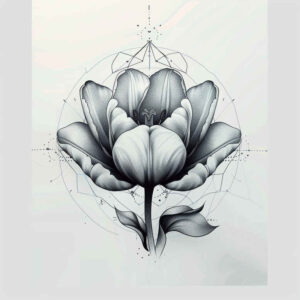 subtle-composition – tattoo design ideas free ai generated – single-line – for-calf – Gallery: delicate-flowers-inkby-ai