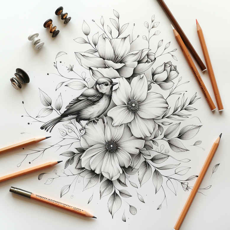 subtle-form – tattoo design ideas free ai generated – airy – for-fingers – Gallery: delicate-flowers-inkby-ai