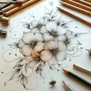 subtle-form – tattoo design ideas free ai generated – single-dot – for-wrist – Gallery: delicate-flowers-inkby-ai