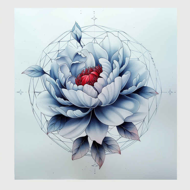 subtle-form – tattoo design ideas free ai generated – ultra-thin – for-thigh – Gallery: delicate-flowers-inkby-ai