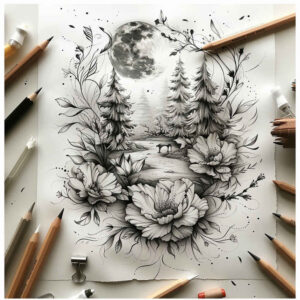 subtle-light-play – tattoo design ideas free ai generated – lightweight – for-ribs – Gallery: delicate-flowers-inkby-ai