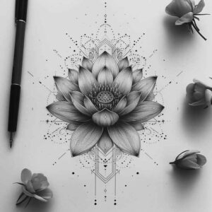 subtle-light-play – tattoo design ideas free ai generated – micro-art – for-upper-chest – Gallery: delicate-flowers-inkby-ai