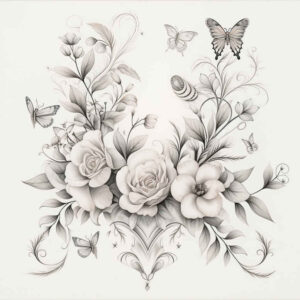 subtle-lines – tattoo design ideas free ai generated – airy-touch – for-lower-back – Gallery: delicate-flowers-inkby-ai