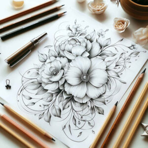 subtle-lines – tattoo design ideas free ai generated – clean-shape – for-ribs – Gallery: delicate-flowers-inkby-ai