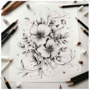 subtle-lines – tattoo design ideas free ai generated – open-space – for-back – Gallery: delicate-flowers-inkby-ai