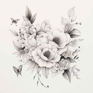 subtle-tattoo – tattoo design ideas free ai generated – fine-dot – for-palm – Gallery: delicate-flowers-inkby-ai