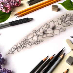 subtle-tattoo – tattoo design ideas free ai generated – quiet – for-neck – Gallery: delicate-flowers-inkby-ai