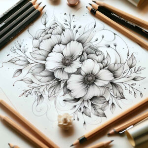 subtle-transitions – tattoo design ideas free ai generated – clean-shape – for-chest – Gallery: delicate-flowers-inkby-ai