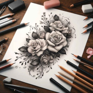 subtle-transitions – tattoo design ideas free ai generated – gentle – for-full-back – Gallery: delicate-flowers-inkby-ai