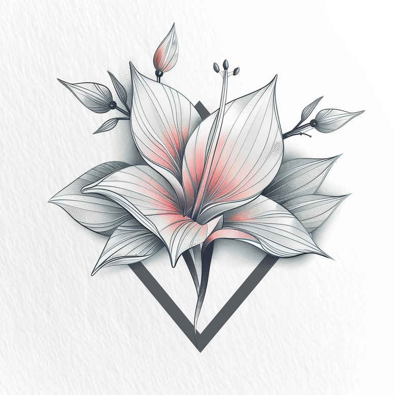 delicate-flowers tattoo design ideas clear-cut airy composition for abdomen