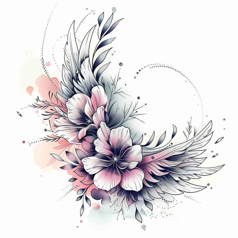 delicate-flowers tattoo design ideas ultra-thin airy composition for fingers