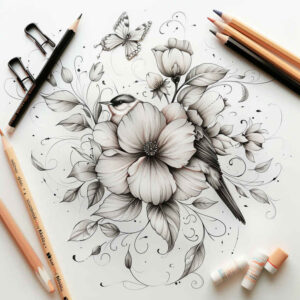delicate-flowers tattoo design ideas unembellished artistic shading for palm