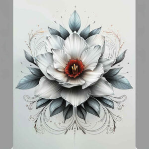 delicate-flowers tattoo design ideas soft curve artistic shading for side