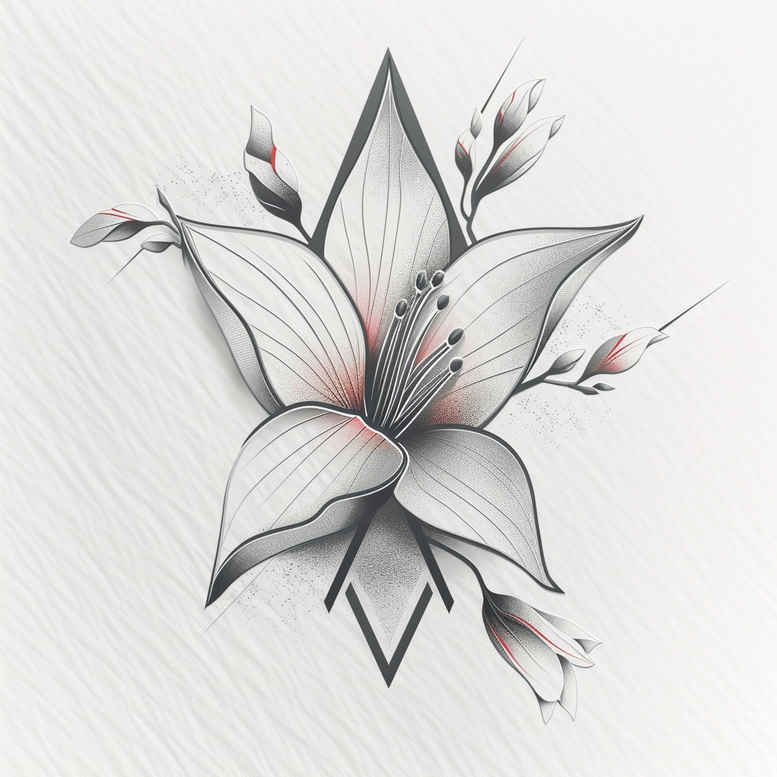 delicate-flowers tattoo design ideas simple dot artistic shading shows strength