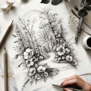 delicate-flowers tattoo design ideas discreet ink artistic shading strength and power
