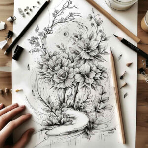 delicate-flowers tattoo design ideas precise blooming determination and power
