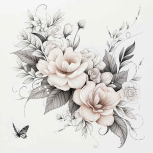 delicate-flowers tattoo design ideas single dot blooming for calf