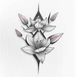 delicate-flowers tattoo design ideas concise blooming for lower back