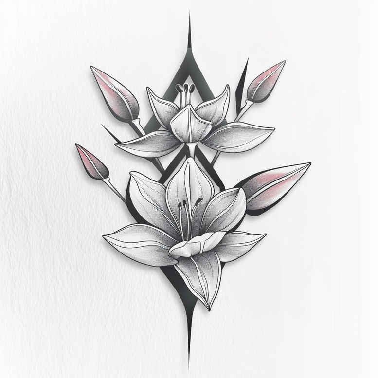 delicate-flowers tattoo design ideas concise blooming for lower back