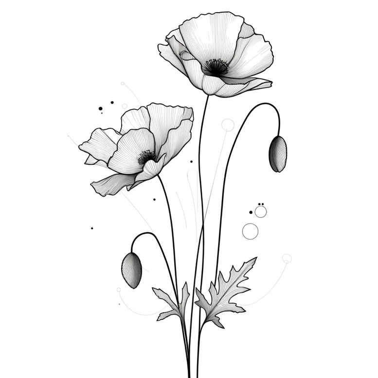 delicate-flowers tattoo design ideas monochrome blooming symbolising determination