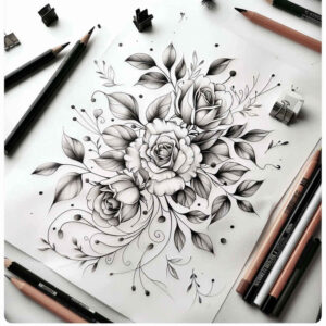 delicate-flowers tattoo design ideas unembellished botanical accuracy for upper arm