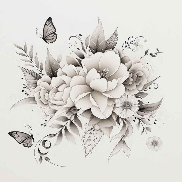 delicate-flowers tattoo design ideas tiny motif delicate layering embodying strength