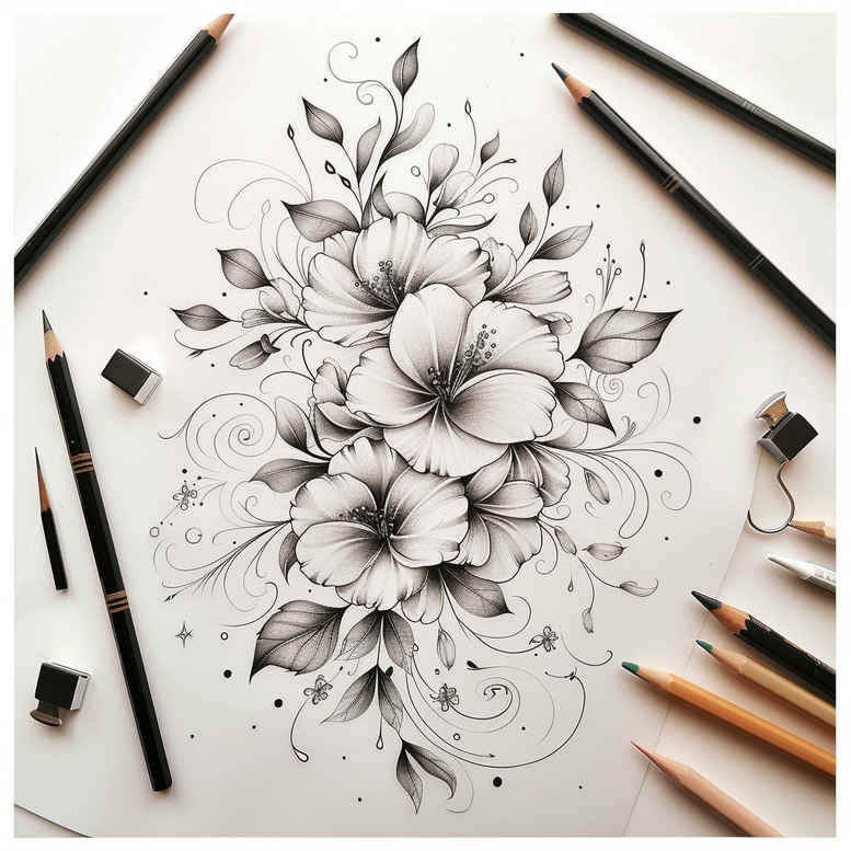 delicate-flowers tattoo design ideas mini ink delicate stems embodying strength