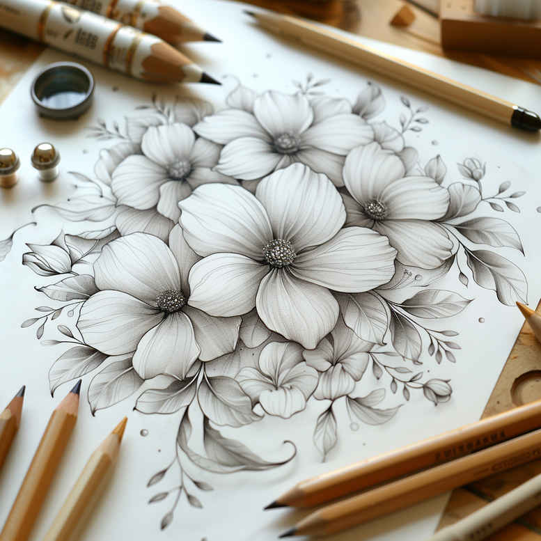 delicate-flowers tattoo design ideas soft touch delicate stems for chest
